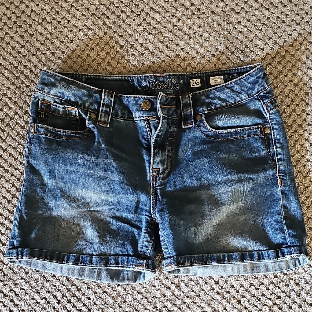 Miss Me Women's Blue Boyfriend Denim Shorts